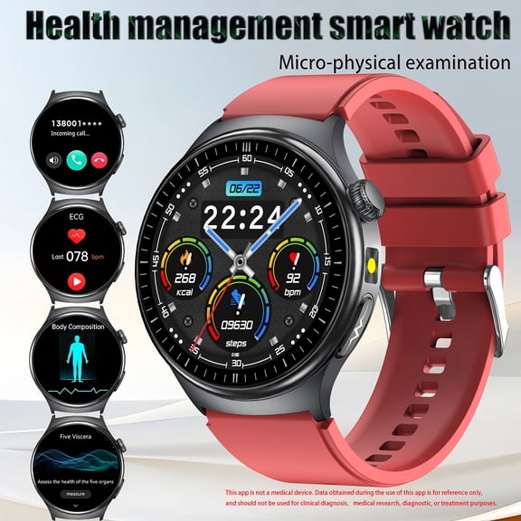 2026 Health Sports Smart Watch Bluetooth 5.3 Wireless Call, Multi-Sports, Menstrual Cycle, Weather, Voice Assistant, Emergency Help, Fitness Tracker, Unisex for iPhone Android