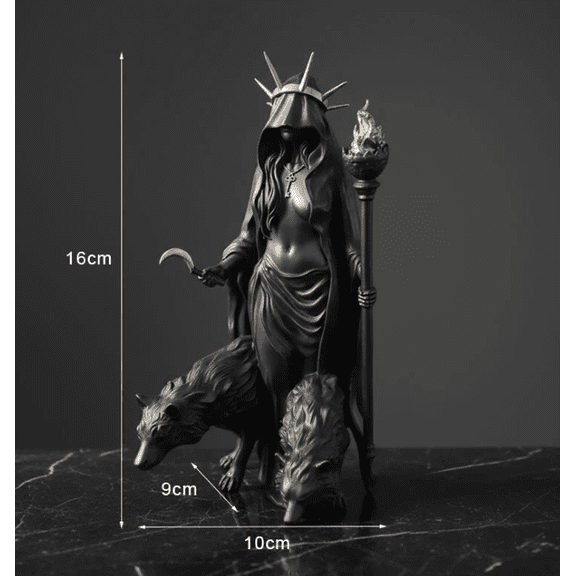 2026 Hecate Niktipolos Resin Statue – Gothic Goddess Figurine for Altar, Bookshelf & Mythology Decor