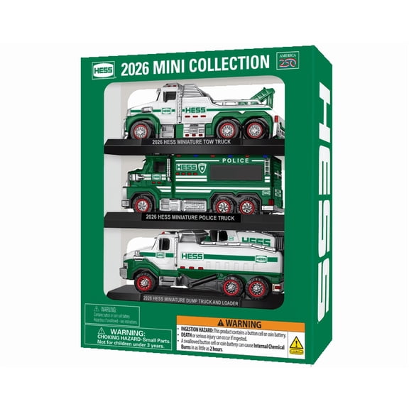 2026 Hess Mini Collection America 250 Edition, Limited-Edition 4-in-1 Collectible Miniature Truck Set with Lights, Display Bases
