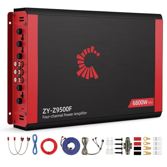 2026 High Power 4 Channel Car Amplifier - 2400W Max, 4x170W RMS @2Ω, 2 Bridged Channels (340W) -Your Commute De-Stresser & Old Car Revival Kit (Large)