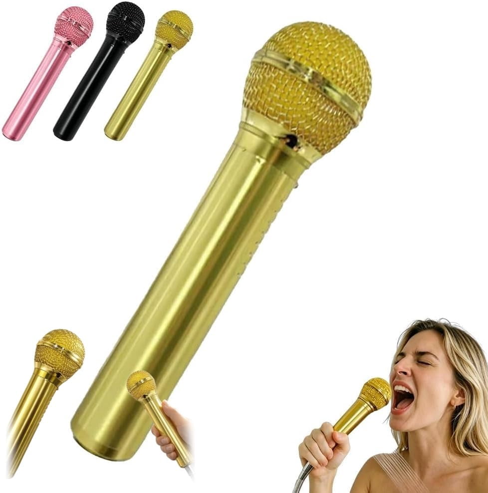 2026 High-Pressure Microphone Shower Head, Microphone-Shaped Creative Showerhead, Handheld Vintage Detachable Rain Flow, Easy Installation, Water Saving Design, Fun Bath Accessory