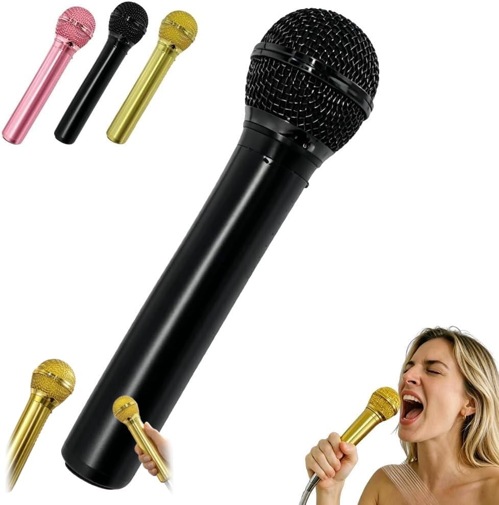 2026 High-Pressure Microphone Shower Head, Microphone-Shaped Creative Showerhead, Handheld Vintage Detachable Rain Flow, Easy Installation, Water Saving Design, Fun Bath Accessory