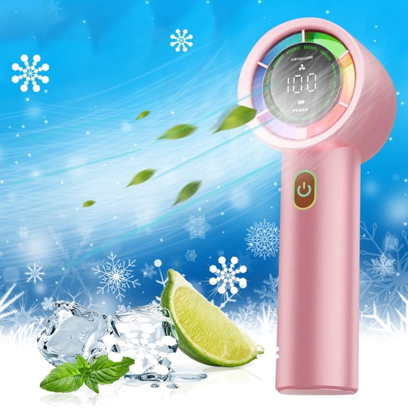 2026 High-Speed Cooling Fan with 100 Adjustable Speeds and Digital Display 5000mAh Rechargeable Battery Portable Handheld Mini Fan for Home Office and Outdoor Use(Pink)