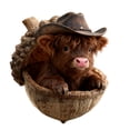 thumbnail image 1 of 2026 Highland Cow Acorn Ornaments, 2D Flat Acrylic Cartoon Cow Hanging Decor, Cute Animal Christmas Tree Ornaments for Holiday Home Party Decorations (C, 1pcs), 1 of 4