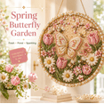 thumbnail image 1 of 2026 Holiday Pearl Art Hanging Wreath Kit | Luxury Flocked Canvas with Scratch-Resistant Non-Fading Pearl Beads DIY Handmade Seasonal Decor Spring Butterfly Garden, 1 of 7