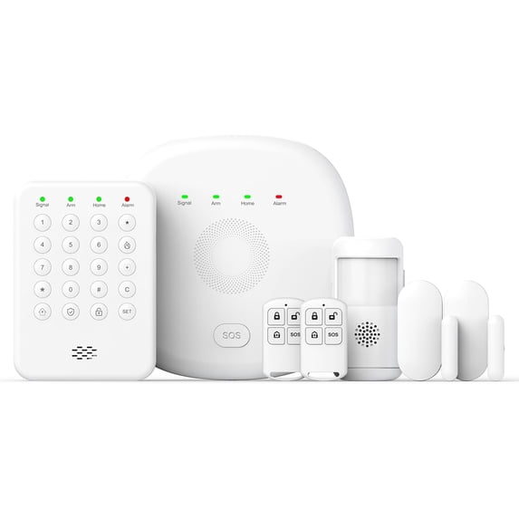 2026 Home Security System, 7-Piece Wireless Smart Alarm System Kit with Instant App Alerts & WiFi+GSM/4G,Mobile App Control,Door/Window Sensors,Remote,Motion Detectors,Compatible with Alexa
