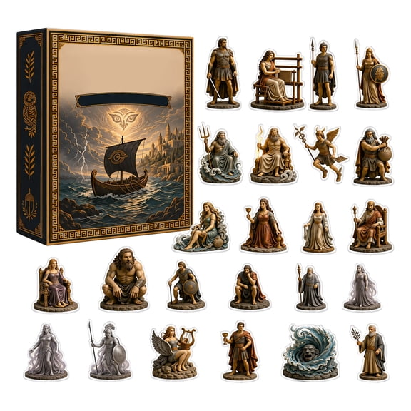 2026 Homer The Odyssey Advent Calendar, Greek Mythology Countdown Advent Box, 24 PCS Acrylic Ancient Greek Gods & Hero Character Figurines, Holiday Surprise Collectible Advent Gift