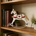 thumbnail image 1 of 2026 Horse Decorative Hanging Ornament - Christmas Rocking Horse Figurine, Home Holiday Decor for Christmas Trees, Mantels & Shelves, Festive Equine Decorative Ornament, 6.3*4.92in, White, 1 of 6