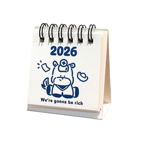 2026 Horse Illustration Mini Desk Calendar Adorable Cartoon Design Cute Desktop Ornament Holiday Gift Decoration Tearable Pages Easy Use Compact
