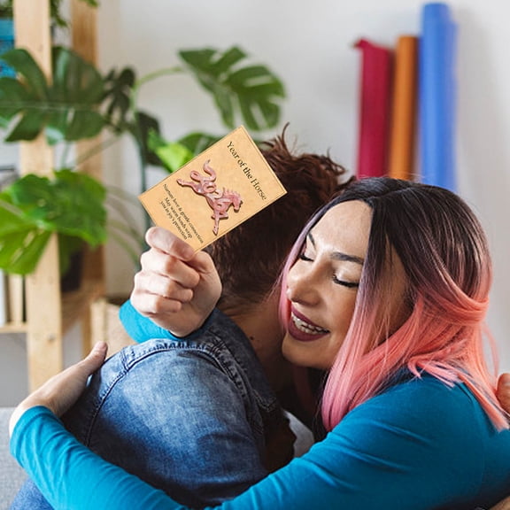 2026 Horse Pocket Hug Card - Clear Crystal Horse Figurine with Encouragement Card, Gift for Horse Lovers and Friend