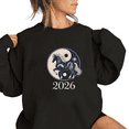 thumbnail image 1 of 2026 Horse Theme Blue Graphic Soft Breathable Regular Fit Tee T Shirt Tops Round-neck long-sleeved Black S-3XL, 1 of 6
