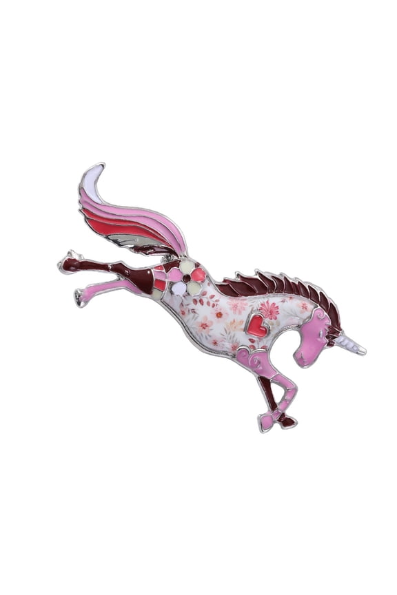2026 Horse Year Brooch Pin Symbolizing Purity Vintage Fantasy Charm Alloy Breast Flower Great Daily Charm
