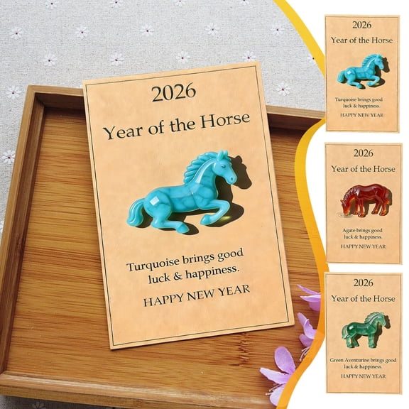 2026 Horses Pocket Hug Cards Lucky Ornament Blessing Figurine for New Year Celebration Home Office Desk Decoration Symbol of Good Luck and Fortune Ideal Gift for Family Friends Housewarming Festival