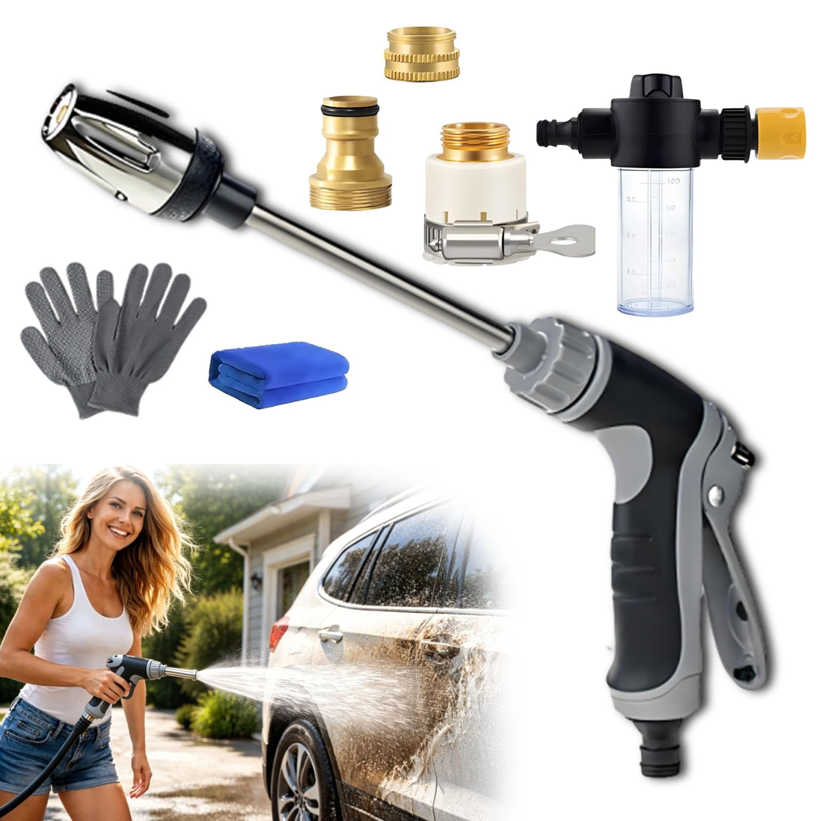 2026 Hosehawk Pressure Washer, Hose Hawk Pro Electric Pressure Washer with Foam Pot, 360° Rotating Multi-Function High-Pressure Nozzle for Three Spray Modes,for Cleaning Yard Car Driveways