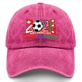 thumbnail image 1 of 2026 Host Soccer Cap - Cup26 USA, Canada, Mexico Supporters Hat, Adjustable Fit, Lightweight 100% Washed Cotton, Sun Protection for Game Day & Travel,Hot Pink, 1 of 5