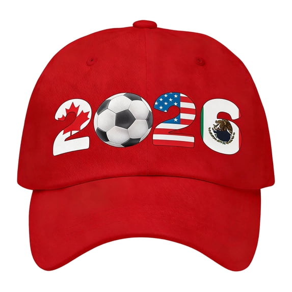 2026 Host Soccer Cap - Soft Washed Fabric, Adjustable Fit, Sun Protection, Support Canada USA Mexico Football Fans
