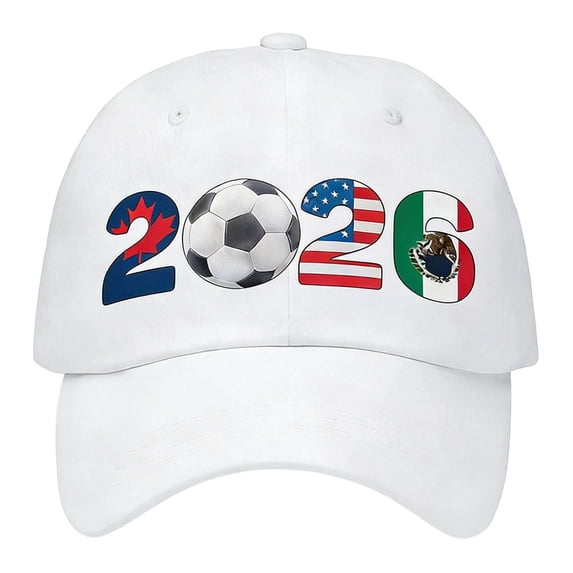 2026 Host Soccer Cap - Soft Washed Fabric, Adjustable Fit, Sun Protection, Support Canada USA Mexico Football Fans
