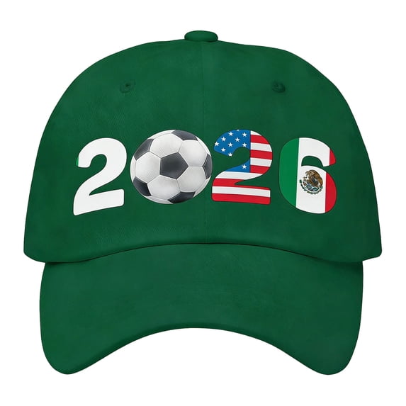 2026 Host Soccer Cap - Soft Washed Fabric, Adjustable Fit, Sun Protection, Support Canada USA Mexico Football Fans