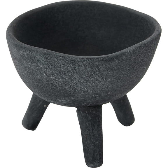 2026 Hot Sale Matte Black Boho Footed Terracotta Planter, Handmade Rustic Elevated Plant Pot for Indoor Small Greenery Decor