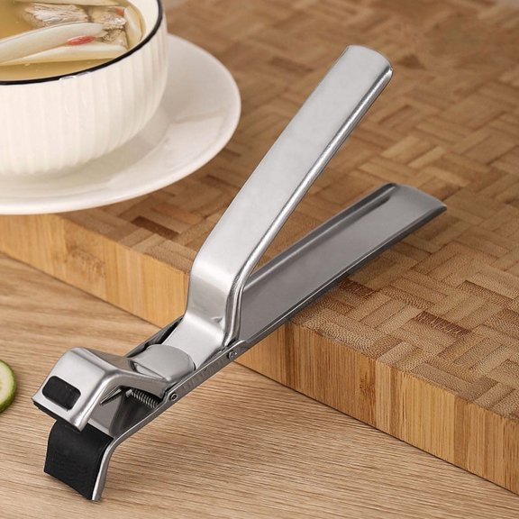 2026 Hot Upgrade Stainless Steel Tongs, Scald-Resistant Multi-Angle Pan Bowl Clip Kitchen Utensil for Lifting Hot Plates Bowls and Pans, Ergonomic Lightweight Tool for Cooking and Baking