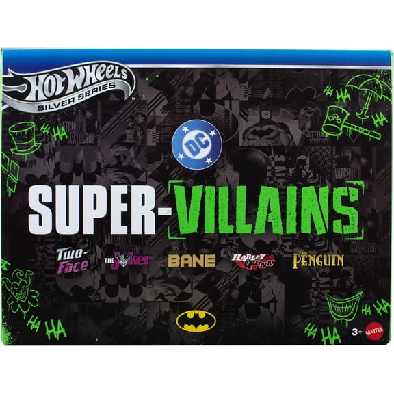 2026 Hot Wheels DC Silver Series DC Batman Super Villains Vehicles 5pc Set 1:64 Scale