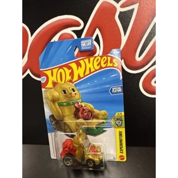 2026 Hot Wheels Gold cat FELINE LUCKY From D USA Card In Blister