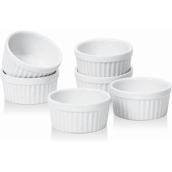 2026 Household Hot 1.5 oz Porcelain Mini Ramekins Set of 6, Microwave & Oven Safe Dipping Bowls, Tiny Sauce Cups for Charcuterie Board, Desserts & Condiments, Soft White