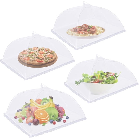 2026 Household Hot Pick 4 Pack 14 Inch Pop Up Mesh Food Tent, Collapsible Bug Proof Umbrella Screen Cover, Reusable Tall Net Protector for Outdoor BBQ, Camping, Picnic, Household Party & Table Fruit