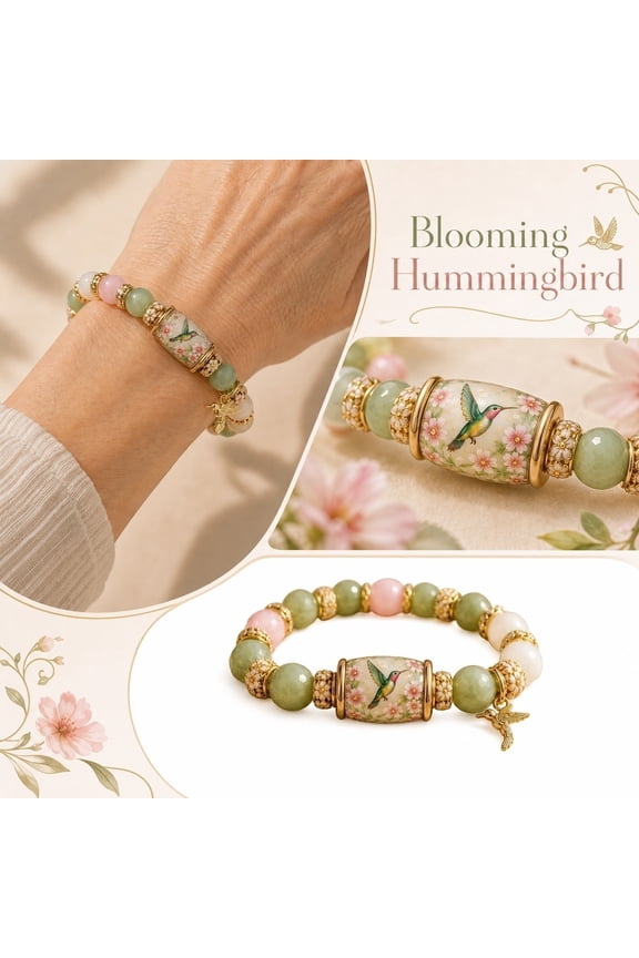 2026 Hummingbird Blessings Bracelet, Inspirational Bird Charm Beaded Bracelet for Strength Hope and Joy, Spring Jewelry Gift for Women, Mom