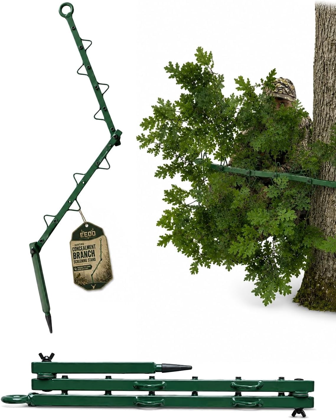 2026 Hunting Camouflage Branch Stand, Screening Stand for Tree Stands, Portable Camo Cover for Hunting Blinds, Outdoor Hunting Accessories