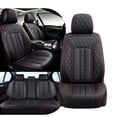 thumbnail image 1 of 2026 for Hyundai Santa fe Car Seat Cover, Black and Red Line Car Seat Covers, PU Leather 5 Seats Full Set Retain Seatbelt Port Suitable for All Seasons, Suitable for 5-seater cars only, 1 of 6