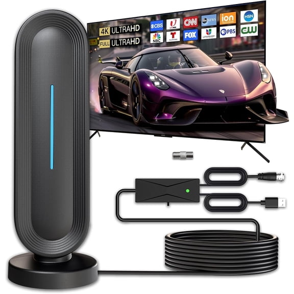2026 Indoor Digital TV Antenna for Smart/Old TV  Long Range HD Digital Antenna with Amplifier, Free Local Channels, Easy Setup, Supports 4K/1080P HDTV, Perfect for Home, RV, Camping