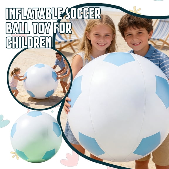 2026 Inflatable Soccer Ball with Rapid Valve - Massive PVC Football for Beach, Backyard, Party Games & Parades,Outdoor Sports Games (23.6 Inch)