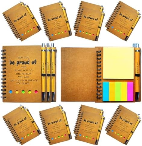 2026 Inspirational Spiral Notebook 50 Sets Portable Employee Appreciation Gifts Bulk Journals with Sticky Note Pen for Teachers Students Friends Colleagues Volunteer Nurse and Family Thank You Gifts