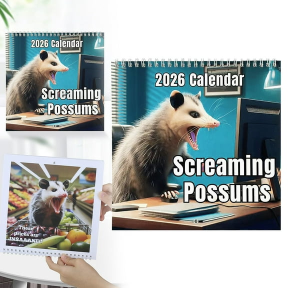 2026 Interesting Screaming Possum Calendar Funny Wall Calendar 12 Month Planner for Home Office Decor and Possum Lovers Gift