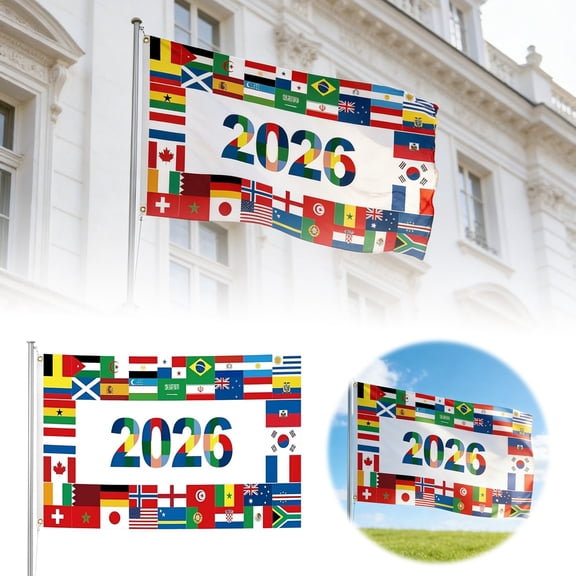 2026 International Flags Banner High Definition Printed Polyester Flag World Flags Decor for Outdoor Activities Festival Celebrations Garden & Home Decor 59x23.6in