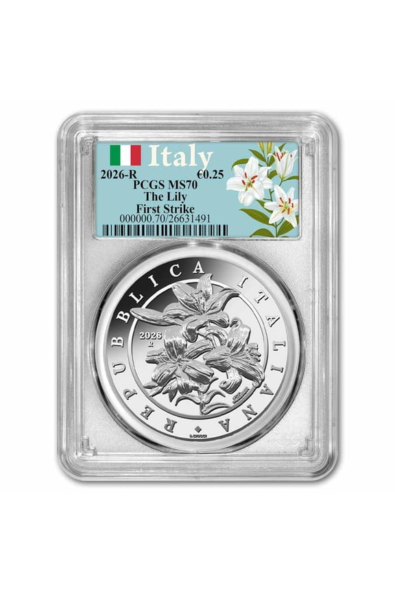 2026 Italy 1 oz Silver Flora & Fauna - The Lily MS-70 PCGS (FS)
