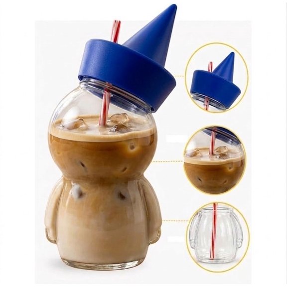 2026 Jack Sipper Cup with Straw - Limited Edition Clear Character Glass Tumbler with Lid - Reusable Ghost Hat Pumpkin Sipper for Halloween Decorations