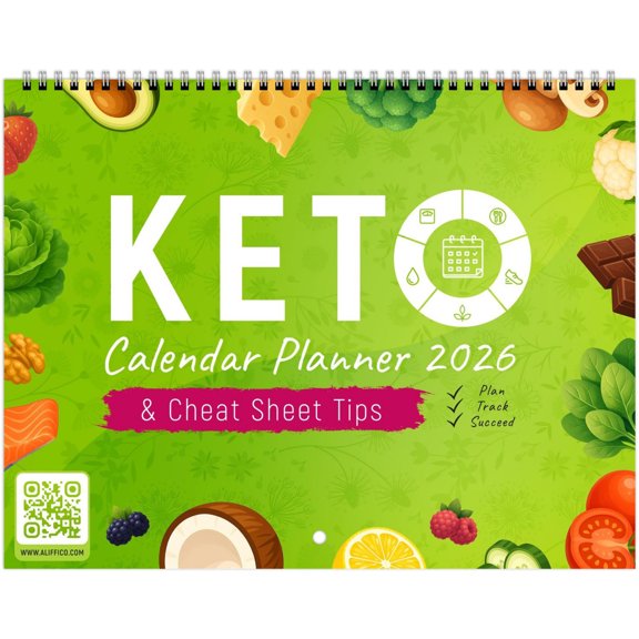 2026 Keto Wall Calendar Planner with Cheat Sheet Tips  Diet  Meal Tracker