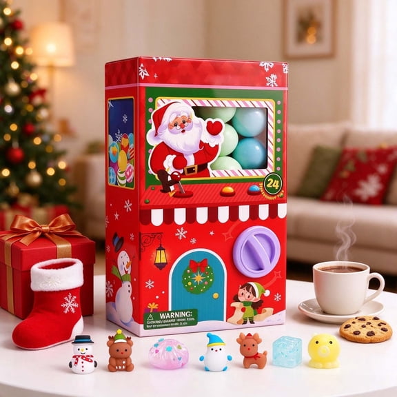2026 Kids Advent Calendar, Christmas Egg Vending Machine with 24 Squishy Surprise Eggs, Interactive Christmas Countdown Gift