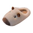 thumbnail image 1 of 2026 Kids Capybara Animal Plush House Slippers, Boys Girls Cute Cartoon Fuzzy Open Back Indoor Slippers Warm Winter Home Footwear for Toddler to Big Kids 3-10.5 Years, 1 of 5