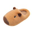 thumbnail image 1 of 2026 Kids Capybara Animal Plush House Slippers, Boys Girls Cute Cartoon Fuzzy Open Back Indoor Slippers Warm Winter Home Footwear for Toddler to Big Kids 3-10.5 Years, 1 of 9