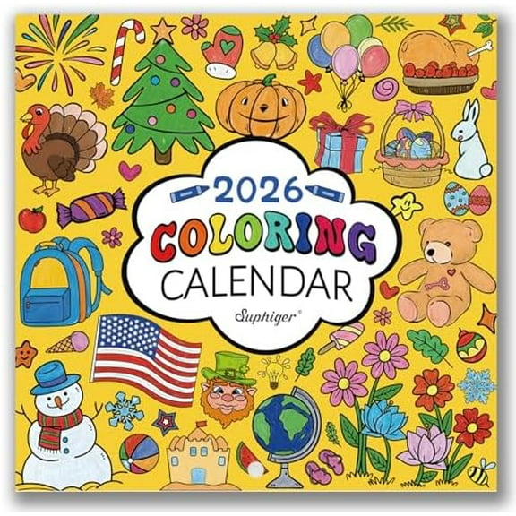 2026 Kids Calendar - Coloring Calendar for Kids, 2026 Wall Calendar 12 Monthly, Jan. 2026 - Dec. 2026, Toddler Calendars Learning for Home/Classroom, 12 Different Theme Illustrated Images to Color,