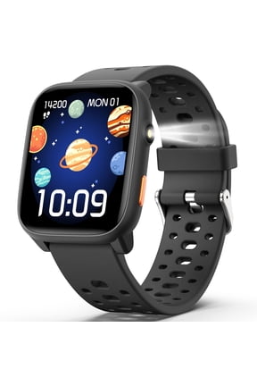 2026 Kids Smart Watch with Puzzle Games, 1.83" Kids Watches Heart Rate, Sleep Monitor, Pedometer, Alarm Clock, Flashlight, Gift for 6-16 Year Old Boys Girls Toys (Black)