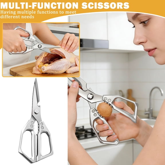 2026 Kitchen Scissors for Food - Poultry Shears, All Purpose Heavy Duty for Chicken Wing/Bone, Meat, Quail, Fish, Turkey, Vegetables, Stainless Steel Cooking Aid Scissors