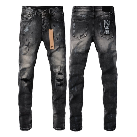 2026 Ksubis Jeans brand Jeans Men's Jeans Casual Comfort Holes Fashionable Straight Skinny Slim Fit Jeans, Ripped Stretch Jeans Denim Pants Menswear 3027 28-40