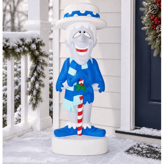 2026 LED Lighted Snow Miser Blow Mold Outdoor Christmas Decor, Vintage Holiday Yard Art Figure for Lawn & Garden Display, Ideal Gift