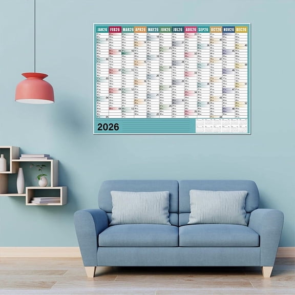 2026 Large Wall Calendar - 12-Month Yearly Planner with Stickers, Christmas Gift & 2026 Calender Organization Essential, Academic & Home Office Oversized Scheduling Tool, 20.6*29.21in, White