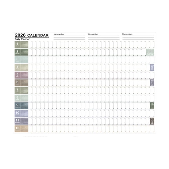 2026 Large Wall Calendar, 12 Month Yearly Planner with Stickers, Spacious Daily Planner Layout, Perfect for Home, Office, Classroom Use, Ideal Gift for Friends, Family, Teachers