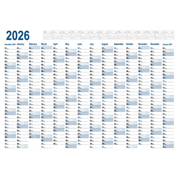 2026 Large Wall Calendar Daily Planner Yearly Organizer Laminated Surface with Monthly Sections for Office Home School